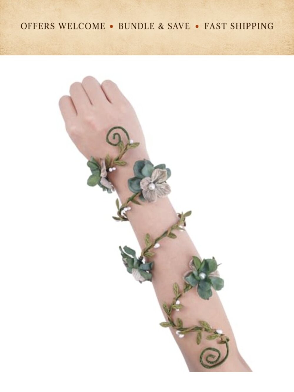 FRESHME Fairy Arm Wrap Cuff Elf Cosplay Costume Accessory